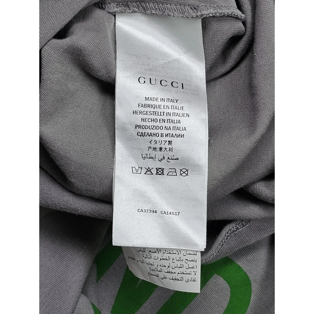 Gucci Shirt Mens XL Gray Green Mask Manifesto Back Slogan Made In Italy